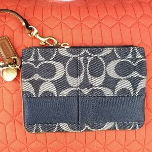 Coach Wristlet Wallet - Denim with Leather Strap